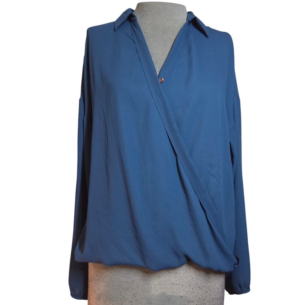 Blue V Neck Blouse Size Small